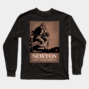 Sir Isaac Newton Apple Gravity Poster Long Sleeve T-Shirt